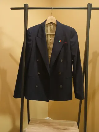 Giacca americana blu da donna