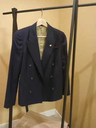 Giacca americana blu da donna