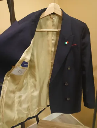 Giacca americana blu da donna