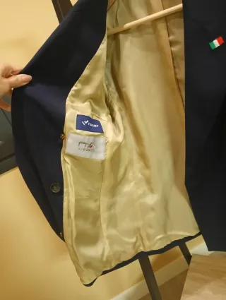 Giacca americana blu da donna