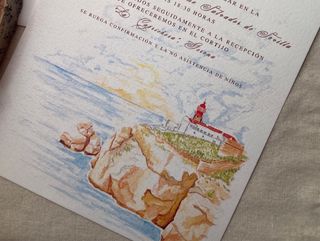 Invitaciones de boda acuarela hechas a mano