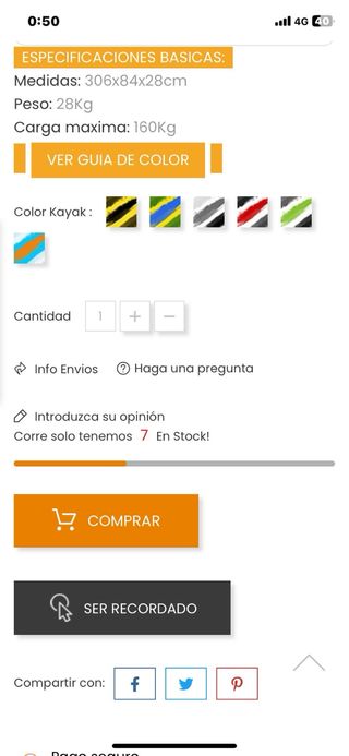 Kayak Atlantic Kayak verde y azul