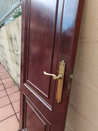 Puerta de madera oscura 1,99m x 0,69m