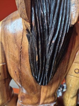 Figura Indio Guerrero Madera Tallada