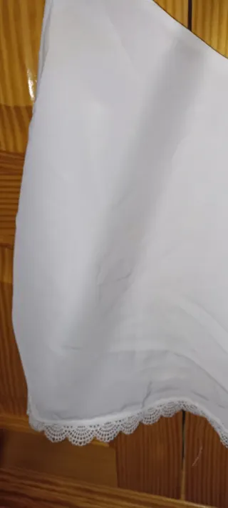 Blusa blanca tirantes S detalle encaje