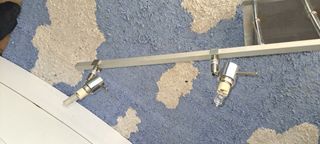 Lámpara de salón 4 halógenos plata