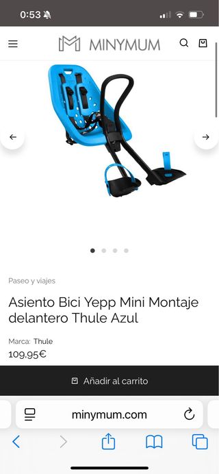 Silla bici bebé manillar YEPP