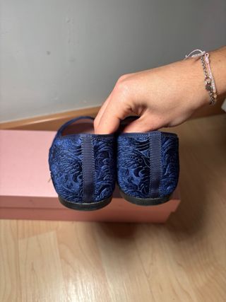 Mocasines Azules de Terciopelo