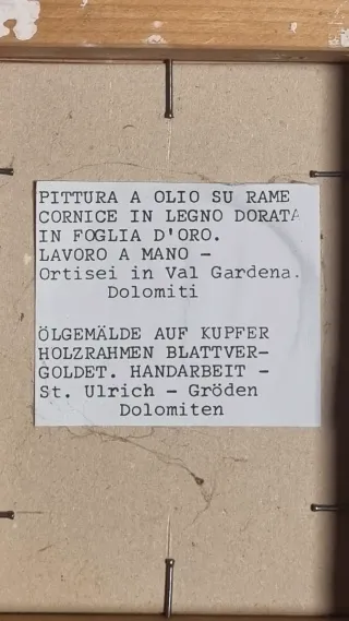 Miniatura Dipinto Olio su Rame