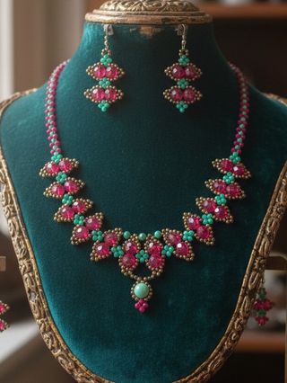 Set gioielli collana e orecchini vintage barocco