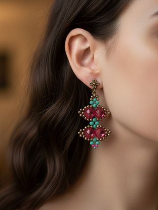 Set gioielli collana e orecchini vintage barocco