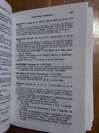 Elenco de Grandezas y Títulos Nobiliarios Españole