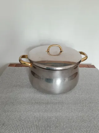 Panela grande em inox Dourada e Prateada