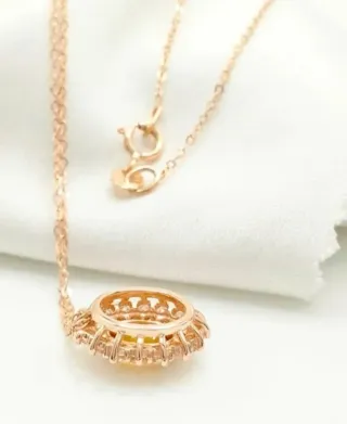Collar Oro 14k Topacio y Diamantes