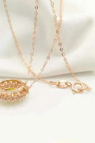 Collar Oro 14k Topacio y Diamantes