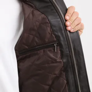 Cazadora Aviador Schott NYC Cuero Marrón/Gris