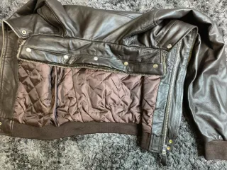 Cazadora Aviador Schott NYC Cuero Marrón/Gris