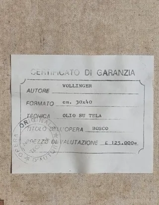 Dipinto Olio su Tela Bosco - Wollinger