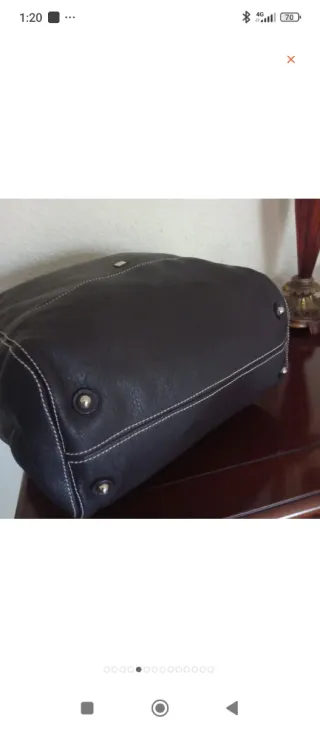 Bolso Purificación García marrón  Piel