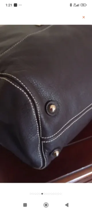 Bolso Purificación García marrón  Piel