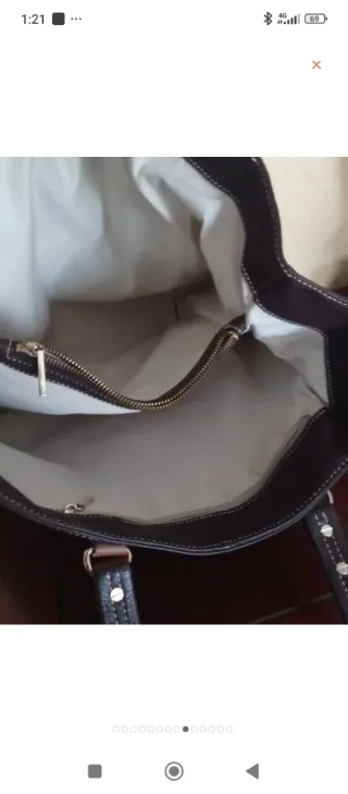 Bolso Purificación García marrón  Piel