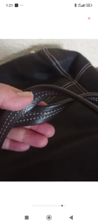 Bolso Purificación García marrón  Piel