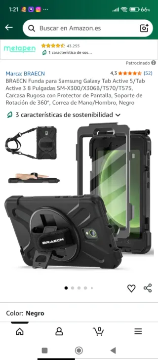 Cover Samsung Galaxy Tab Active 5 Nero