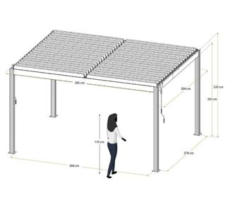 Pérgola de jardín bioclimática 3x4m 12m2