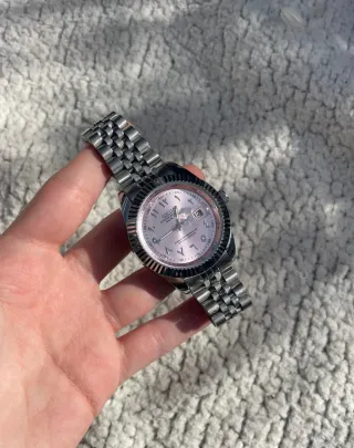 Reloj Seiko MOD de acero con arabic dial rosa