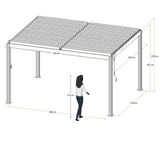 Pérgola de jardín bioclimática 3x4m 12m2
