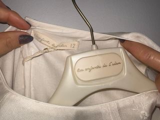 Vestido de ceremonia beige/blanco