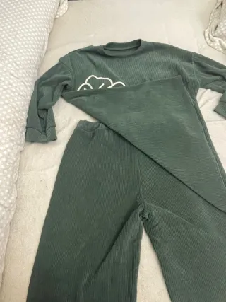 Conjunto pana verde flor