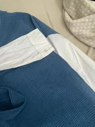 Conjunto pana y camisa azul