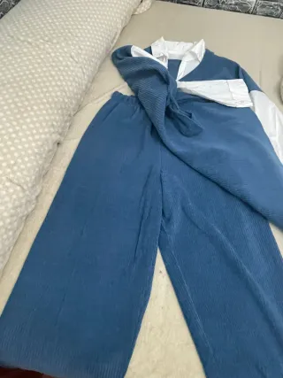 Conjunto pana y camisa azul