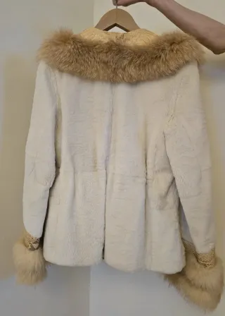 Abrigo de piel TEULA Beige/Marrón Talla M