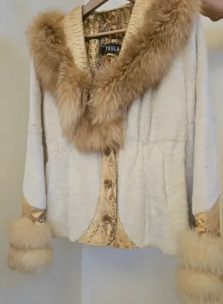 Abrigo de piel TEULA Beige/Marrón Talla M