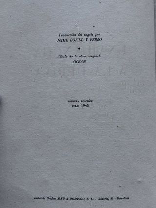 Una lancha a la deriva. Primera edición 1945
