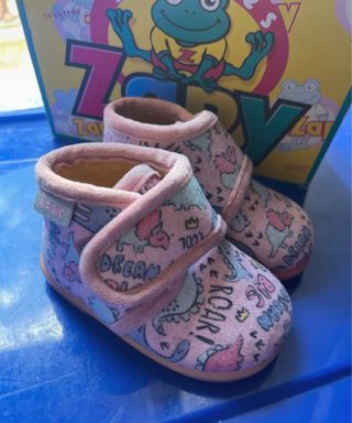 Zapatillas casa bebé infantiles rosas talla 18
