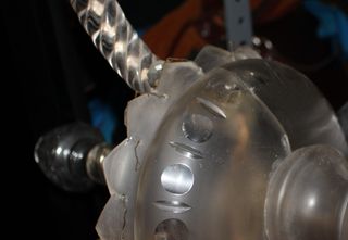 Antigua lámpara de araña en cristal de Murano. 3 brazos.