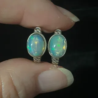 Pendientes Plata 925 Ópalo Natural