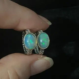 Pendientes Plata 925 Ópalo Natural