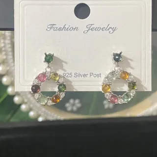 Pendientes Turmalina Natural Multicolor