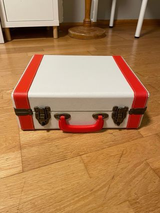 Reproductor Vinilos Portátil Nostalgia Rojo/Blanco