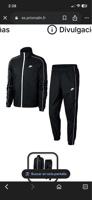 Chándal Nike Negro Talla M Sin Usar sin tique