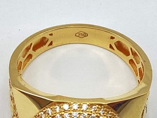 sello oro 18k con circonita