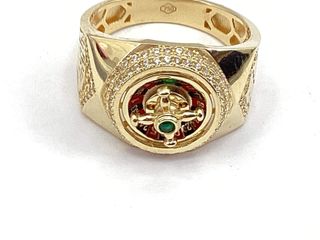 sello oro 18k con circonita