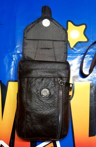 Borsa a spalla marrone in pelle da uomo nuova