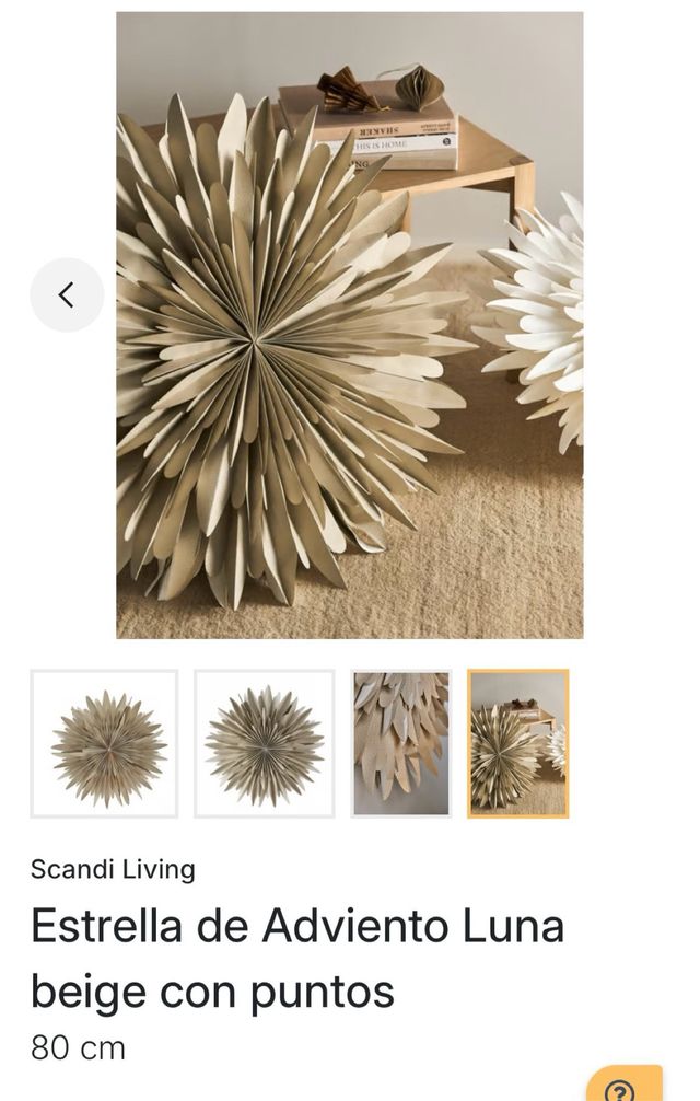 Estrella de Navidad Beige y Dorada