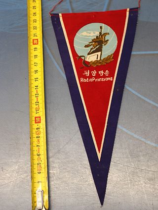 Banderines Radio Corea del Norte y del Sur.