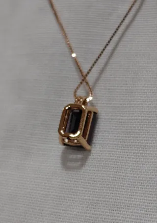 Collar Oro 18k Granate Rodolita y Diamante